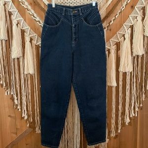 Vintage Gitano Super High Waisted Dark Wash Mom Jean Tapered Ankle Size 10